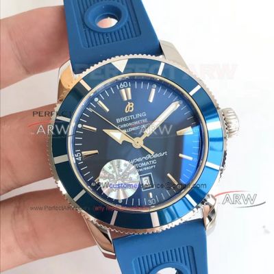 Swiss Replica Breitling Superocean Heritage ii 42MM Blue Dial Rubber Strap 2824 Watch